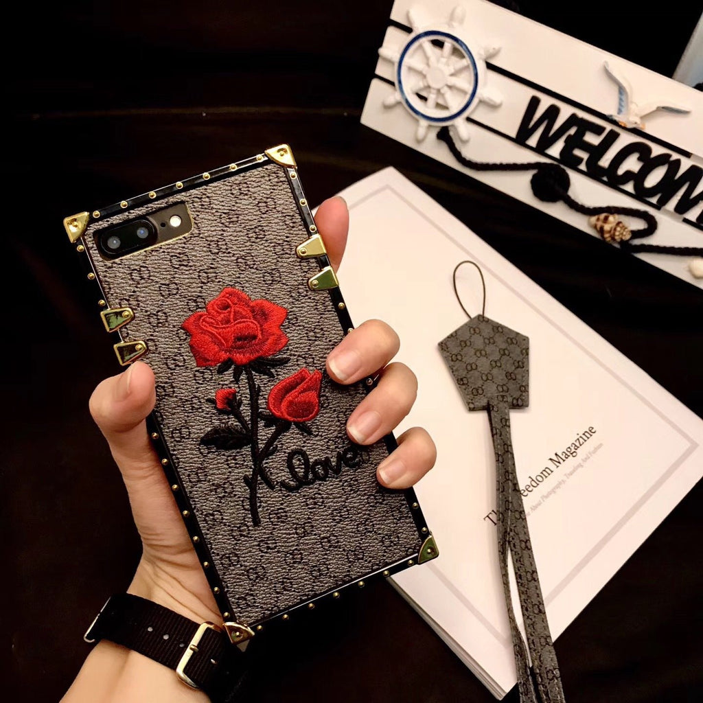 iPhone Case — Rose Embroidered