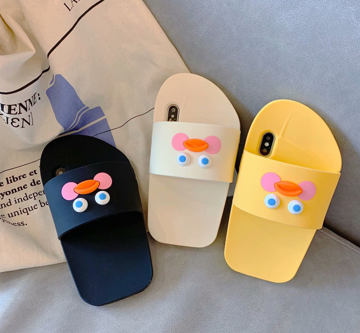 Cartoon Hyaluronic Acid Duck Slippers for iPhone Cases